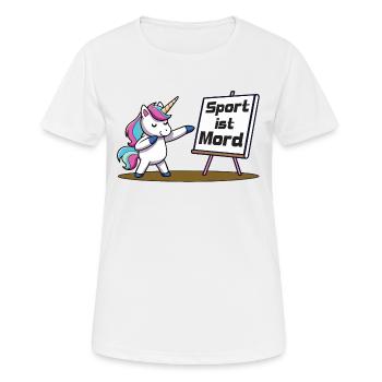 Sport ist Mord - Frauen T-Shirt atmungsaktiv - Weiß - Vorne - AI Model Female 172 dark (172cm)