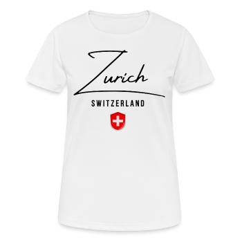 I Love Zürich, Zürich Schweiz - Frauen T-Shirt atmungsaktiv - Weiß - Vorne - AI Model Female 172 dark (172cm)