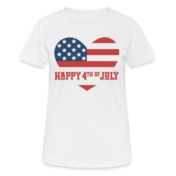 Frohen 4. Juli - Frauen T-Shirt atmungsaktiv - Weiß - Vorne - AI Model Female 172 dark (172cm)