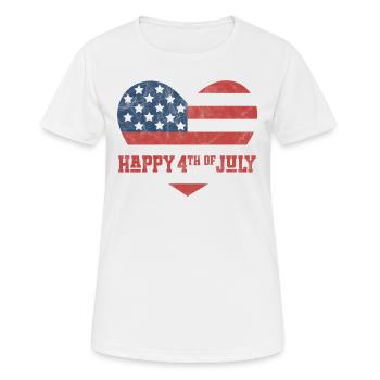 Frohen 4. Juli - Frauen T-Shirt atmungsaktiv - Weiß - Vorne - AI Model Female 172 dark (172cm)