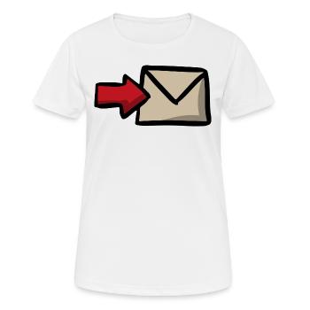 Nachricht Sendung E-Mail Symbol Versand - Frauen T-Shirt atmungsaktiv - Weiß - Vorne - AI Model Female 172 dark (172cm)