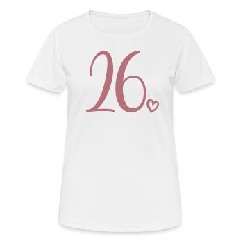 Süße Nummer 26, 26 Jahre alt, Geschenk zum 26. Geburtstag - Frauen T-Shirt atmungsaktiv - Weiß - Vorne - AI Model Female 172 dark (172cm)