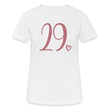 Niedliche Nummer 29, 29 Jahre alt, 29. Geburtstagsgeschenk - Frauen T-Shirt atmungsaktiv - Weiß - Vorne - AI Model Female 172 dark (172cm)