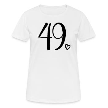 Cute Number 49, 49 Years Old, 49th Birthday Gift - Women's Breathable T-Shirt - white - Front - AI Model Female 172 dark (172cm)