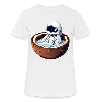 Un astronaute baigne dans la noix de - Drôle - T-shirt respirant Femme - blanc - Devant - AI Model Female 172 dark (172cm)
