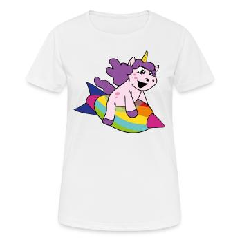 Mignon drôle drôle fable de licornes de Licorne - T-shirt respirant Femme - blanc - Devant - AI Model Female 172 dark (172cm)