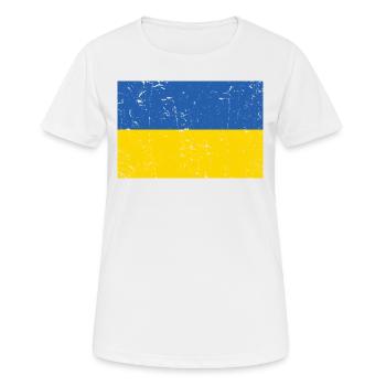 Ukraine Flag Distressed - Women's Breathable T-Shirt - white - Front - AI Model Female 172 dark (172cm)