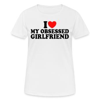 Adore Ma Copine J'aime Ma Petite Amie Obsédée - T-shirt respirant Femme - blanc - Devant - AI Model Female 172 dark (172cm)
