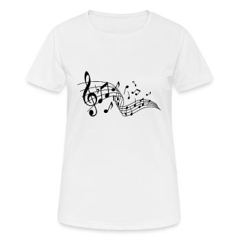Clef notes note de musique musique musicien - T-shirt respirant Femme - blanc - Devant - AI Model Female 172 dark (172cm)