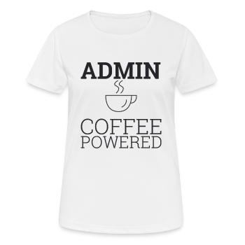 « Admin Coffee Powered | Admin » - T-shirt respirant Femme - blanc - Devant - AI Model Female 172 dark (172cm)