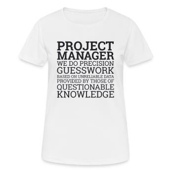 "Project Manager Guesswork" | "Project Manager" - Women's Breathable T-Shirt - white - Front - AI Model Female 172 dark (172cm)