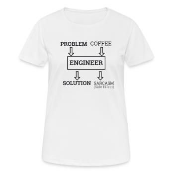 "Engineer Sarcasm | Engineer" - Women's Breathable T-Shirt - white - Front - AI Model Female 172 dark (172cm)