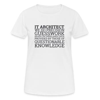 « Devinettes d’architectes informatiques | Architecture informatique » - T-shirt respirant Femme - blanc - Devant - AI Model Female 172 dark (172cm)