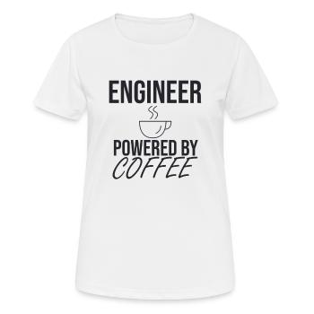"Engineer Coffee | Engineer" - Women's Breathable T-Shirt - white - Front - AI Model Female 172 dark (172cm)