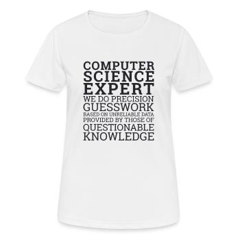 « Devinettes d’experts en informatique | Informatique » - T-shirt respirant Femme - blanc - Devant - AI Model Female 172 dark (172cm)
