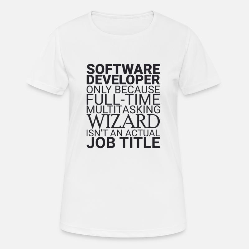 "Software Developer Wizard | Programmer" - Women's Breathable T-Shirt - white