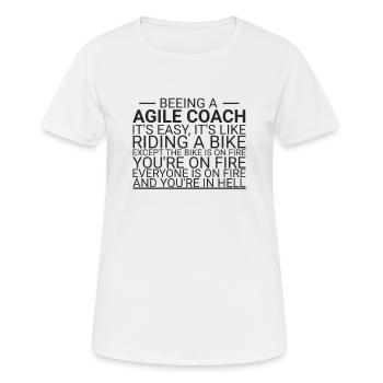 « Agile Coach Bike | Agile » - T-shirt respirant Femme - blanc - Devant - AI Model Female 172 dark (172cm)
