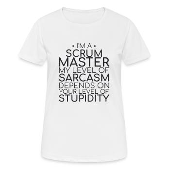 « Scrum Master Sarcasme | » Scrum Master" » - T-shirt respirant Femme - blanc - Devant - AI Model Female 172 dark (172cm)