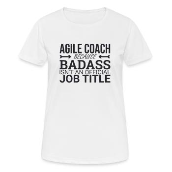 « Coach Agile Badass | Agile » - T-shirt respirant Femme - blanc - Devant - AI Model Female 172 dark (172cm)