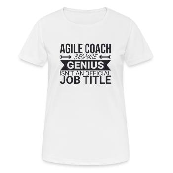 « Agile Coach Genius | Agile » - T-shirt respirant Femme - blanc - Devant - AI Model Female 172 dark (172cm)