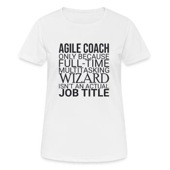 « Agile Coach Wizard | Agile » - T-shirt respirant Femme - blanc - Devant - AI Model Female 172 dark (172cm)