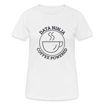 "Data Ninja Coffee | Data Science" - Frauen T-Shirt atmungsaktiv - Weiß - Vorne - AI Model Female 172 dark (172cm)