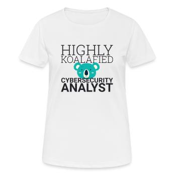 "Cybersecurity Analyst Koalafied | Cybersecurity" - Frauen T-Shirt atmungsaktiv - Weiß - Vorne - AI Model Female 172 dark (172cm)