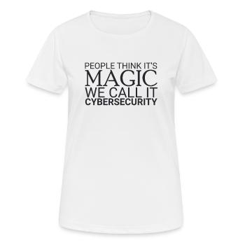 "Cybersecurity Magic | Cybersecurity" - Frauen T-Shirt atmungsaktiv - Weiß - Vorne - AI Model Female 172 dark (172cm)
