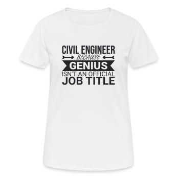 "Civil Engineer Genius | Civil Engineering" - Women's Breathable T-Shirt - white - Front - AI Model Female 172 dark (172cm)
