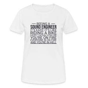 « Ingénieur du son Hell | Ingénierie du son » - T-shirt respirant Femme - blanc - Devant - AI Model Female 172 dark (172cm)