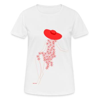 Floral dress - Women's Breathable T-Shirt - white - Front - AI Model Female 172 dark (172cm)