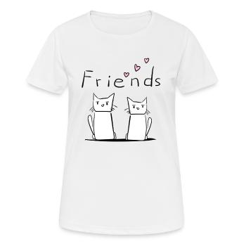 Amis Ami Amitié Chats Chat - T-shirt respirant Femme - blanc - Devant - AI Model Female 172 dark (172cm)