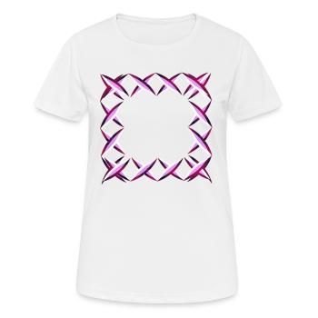 pink square square crosses - Women's Breathable T-Shirt - white - Front - AI Model Female 172 dark (172cm)