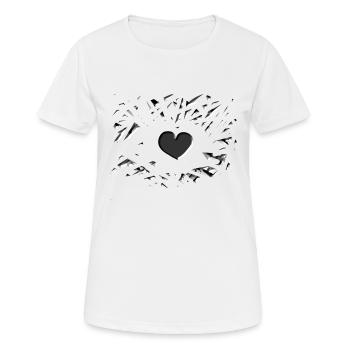 motif de cœur gris symbole d’amour éclats - T-shirt respirant Femme - blanc - Devant - AI Model Female 172 dark (172cm)