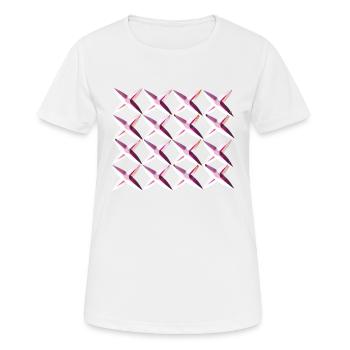 netz kreuze pink muster - Frauen T-Shirt atmungsaktiv - Weiß - Vorne - AI Model Female 172 dark (172cm)