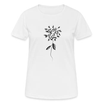 graue blume symbol glänzend - Frauen T-Shirt atmungsaktiv - Weiß - Vorne - AI Model Female 172 dark (172cm)