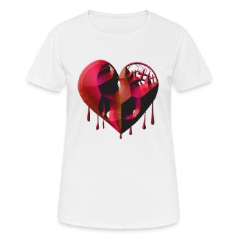 heart symbol red scars - Women's Breathable T-Shirt - white - Front - AI Model Female 172 dark (172cm)