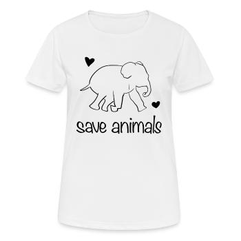 save animals animal elephant animal rights activists - Women's Breathable T-Shirt - white - Front - AI Model Female 172 dark (172cm)