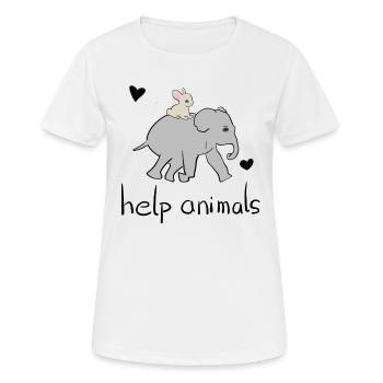 save animals animal elephant hare animal rights activist - Women's Breathable T-Shirt - white - Front - AI Model Female 172 dark (172cm)