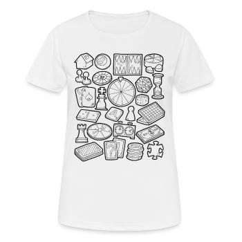 Jeux de société et jeux de société - T-shirt respirant Femme - blanc - Devant - AI Model Female 172 dark (172cm)