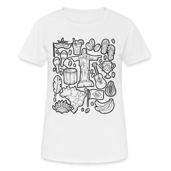 Brasilien - Frauen T-Shirt atmungsaktiv - Weiß - Vorne - AI Model Female 172 dark (172cm)