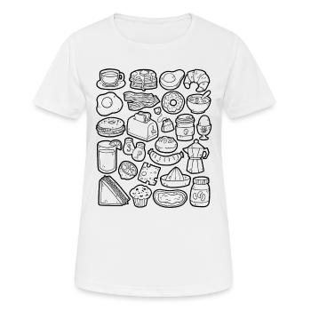 Petit déjeuner & Brunch - T-shirt respirant Femme - blanc - Devant - AI Model Female 172 dark (172cm)