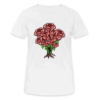 Bouquet Cartoon Rouge Symbole - T-shirt respirant Femme - blanc - Devant - AI Model Female 172 dark (172cm)