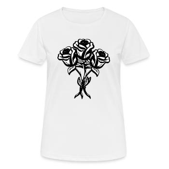 drei rosen pflanzen pflanze - Frauen T-Shirt atmungsaktiv - Weiß - Vorne - AI Model Female 172 dark (172cm)
