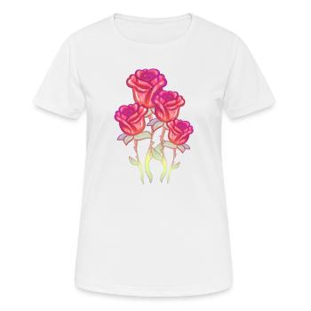 rote blumen blume rose glitzer - Frauen T-Shirt atmungsaktiv - Weiß - Vorne - AI Model Female 172 dark (172cm)