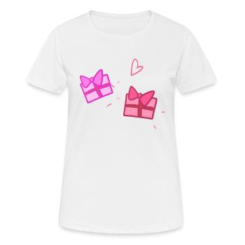 Deux cadeaux symbole forme Noël - T-shirt respirant Femme - blanc - Devant - AI Model Female 172 dark (172cm)