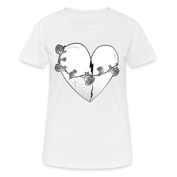 Heart Rose Scars Gray Symbol - Women's Breathable T-Shirt - white - Front - AI Model Female 172 dark (172cm)