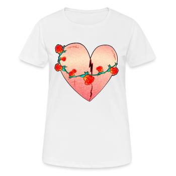 Heart Rose Scars Red Symbol - Women's Breathable T-Shirt - white - Front - AI Model Female 172 dark (172cm)