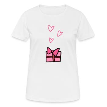 Symbole cadeau Donnez aux cœurs Noël - T-shirt respirant Femme - blanc - Devant - AI Model Female 172 dark (172cm)