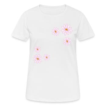 Fleurs roses fleurs plantes fleur - T-shirt respirant Femme - blanc - Devant - AI Model Female 172 dark (172cm)